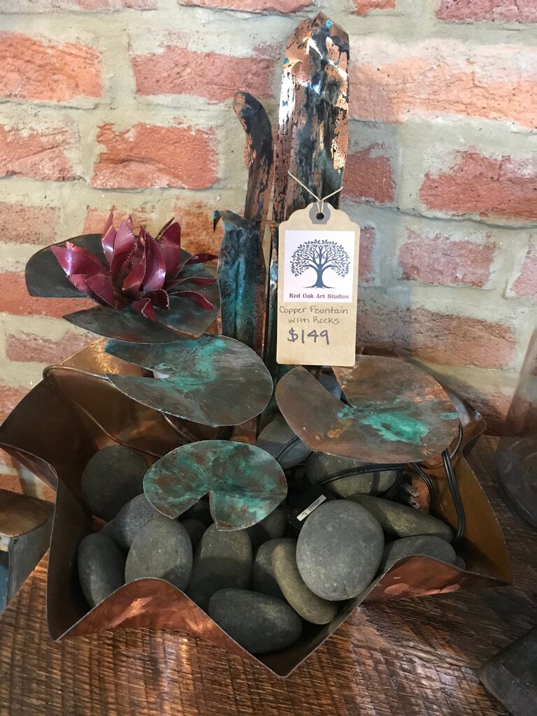 Copper Fountain with Rocks